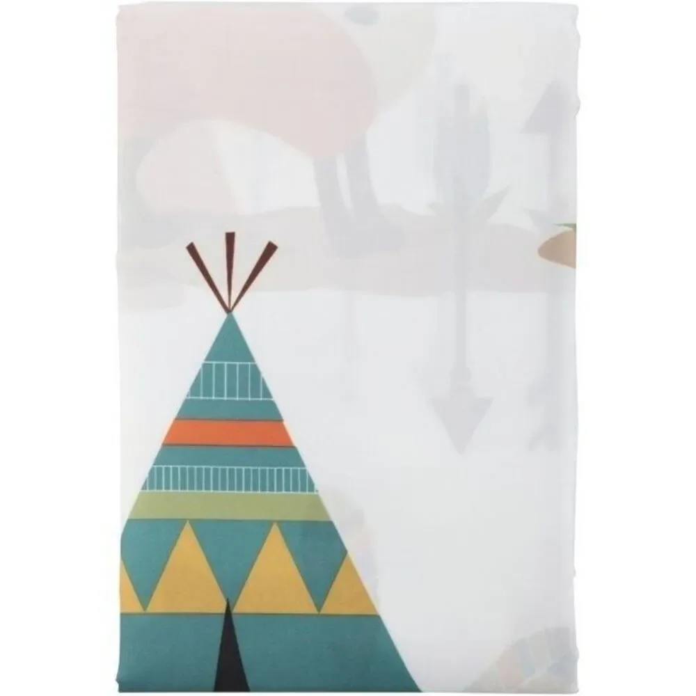 Woodland Animals Shower Curtain Fabric Hedgehog Fox Teepee Rabbit Arrows NEW